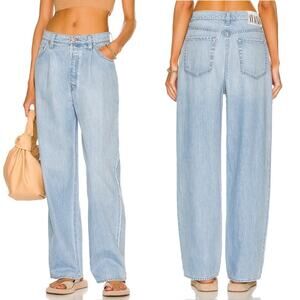 MOTHER Snacks The Pleated Fun Dip Puddle Wide Leg Jeans Slouchy Baggy Size 28
